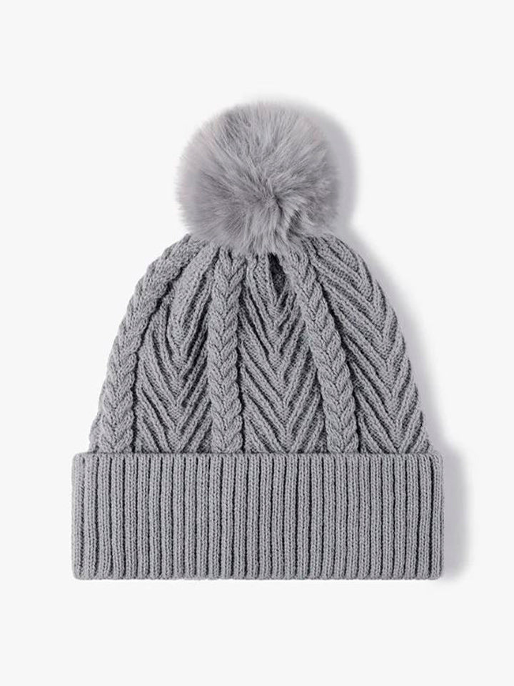 Cable Knit Pompom Hat