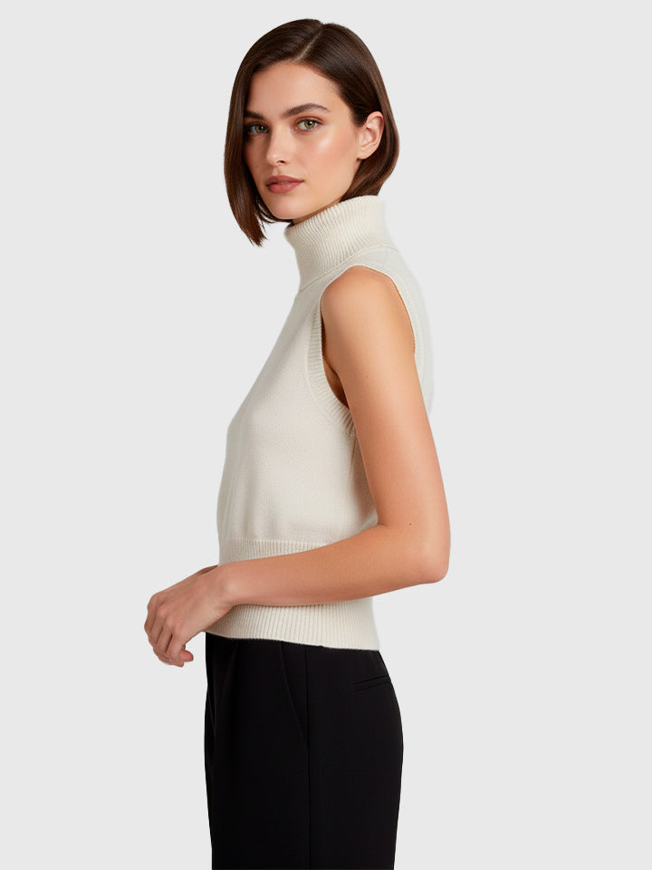 High Neck Knitted Vest