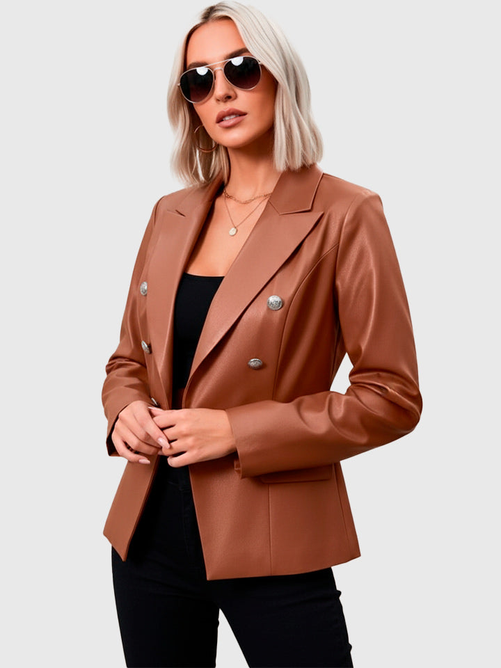 Button-Up Collared Blazer