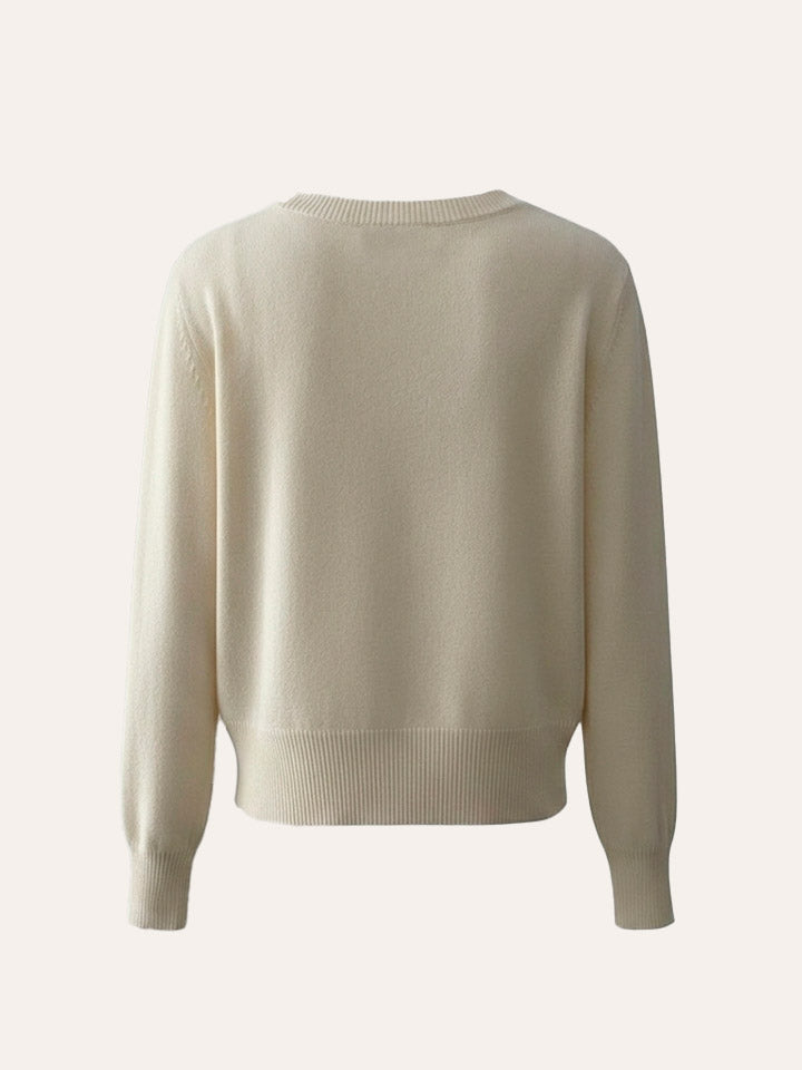 Ruffled V-Neck Knit Top