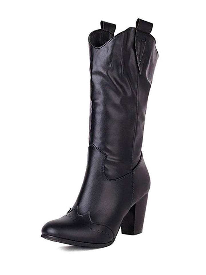 Vegan Leather Heeled Ankle Boots