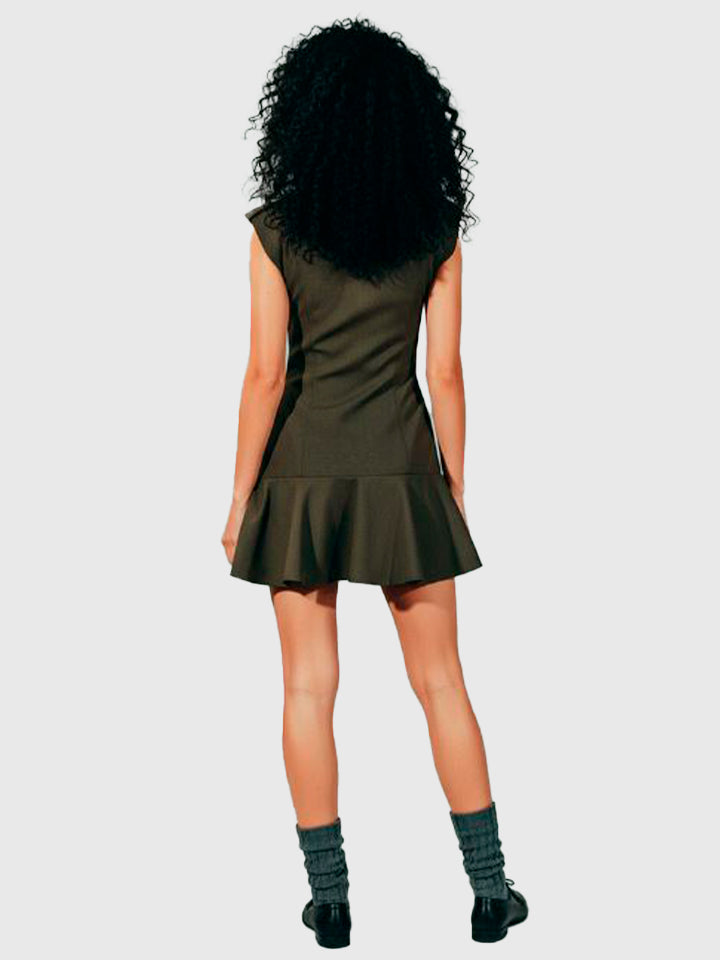 Layered Shoulder Pad Dress