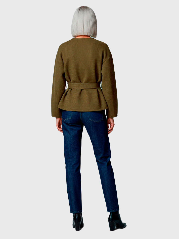 Women's Round Neck Single-Breasted Jacket