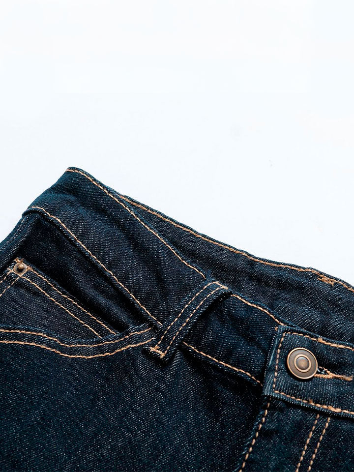 Black Retro Flared Patchwork Jeans