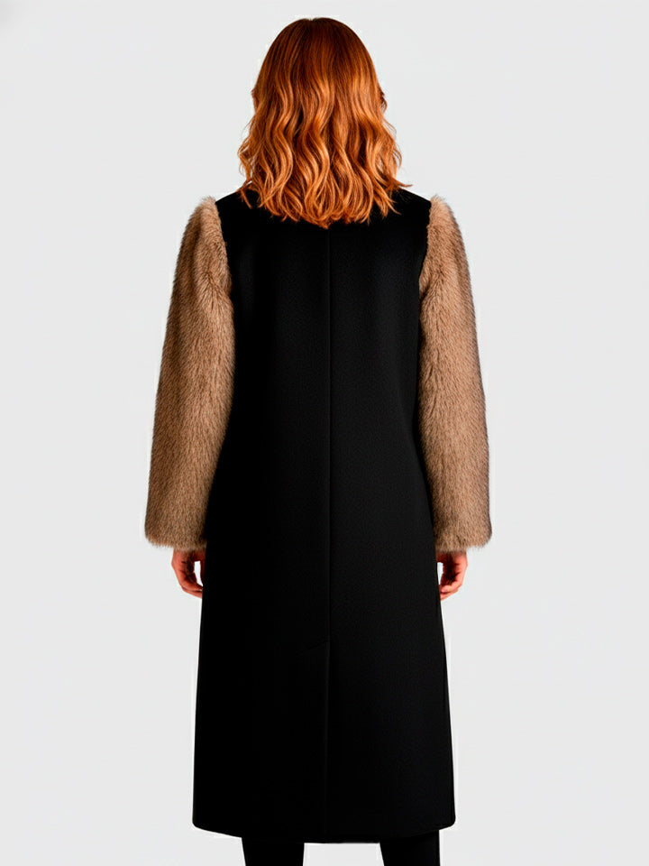 Collar Patchwork Long Dress