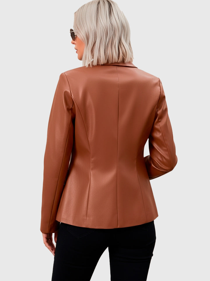 Button-Up Collared Blazer