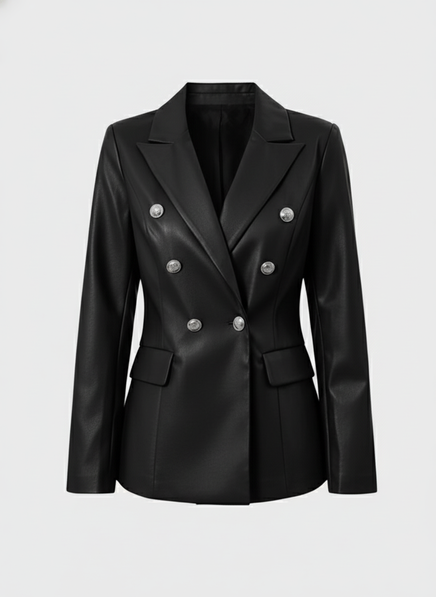 Button-Up Collared Blazer