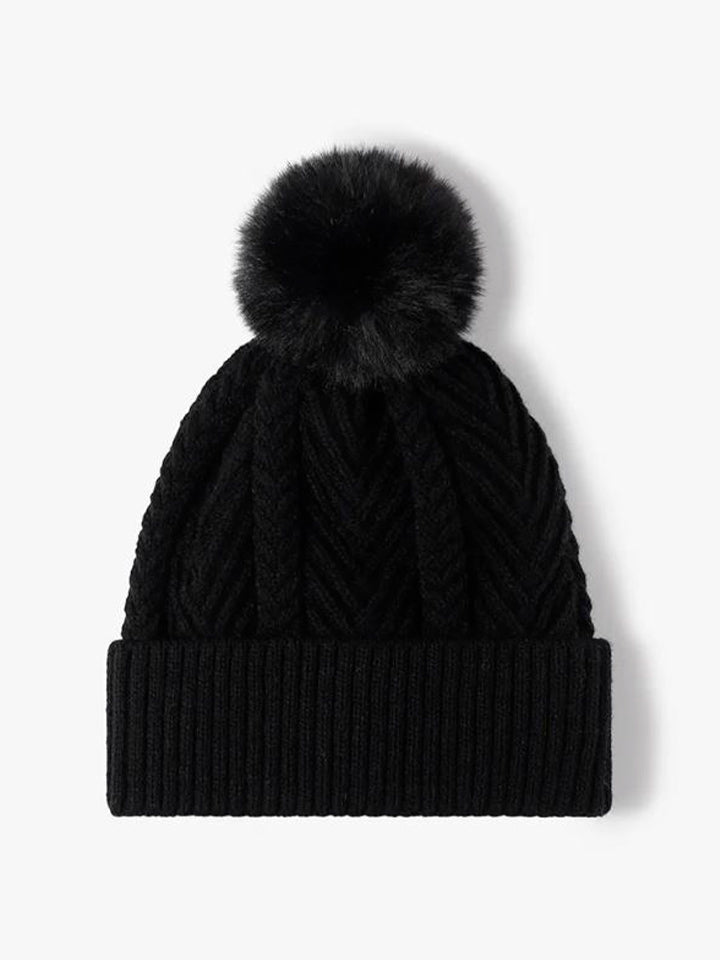 Cable Knit Pompom Hat