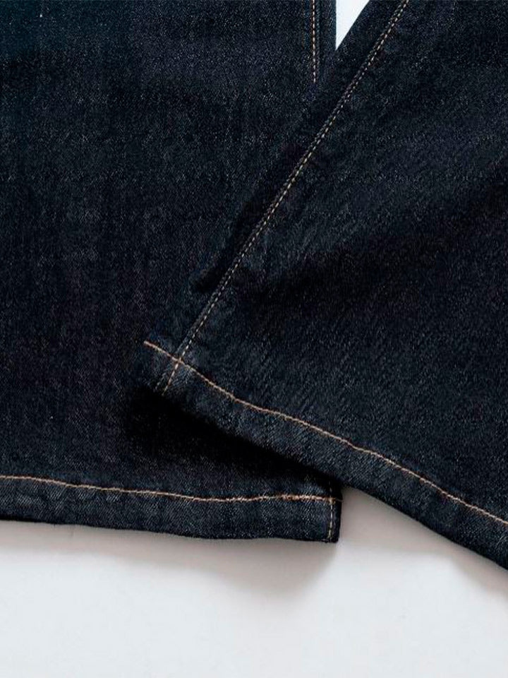 Black Retro Flared Patchwork Jeans