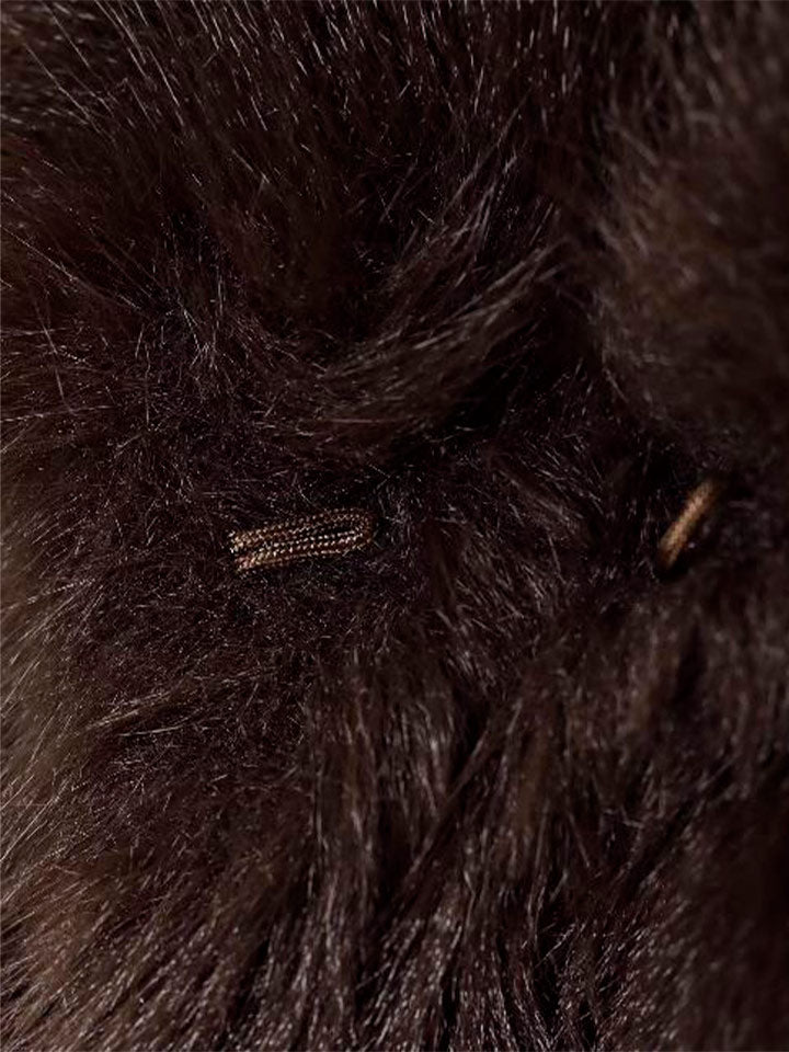 Faux Fur Effect Long Sleeve Jacket