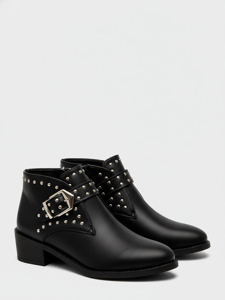 Studded Buckle Chelsea Boots