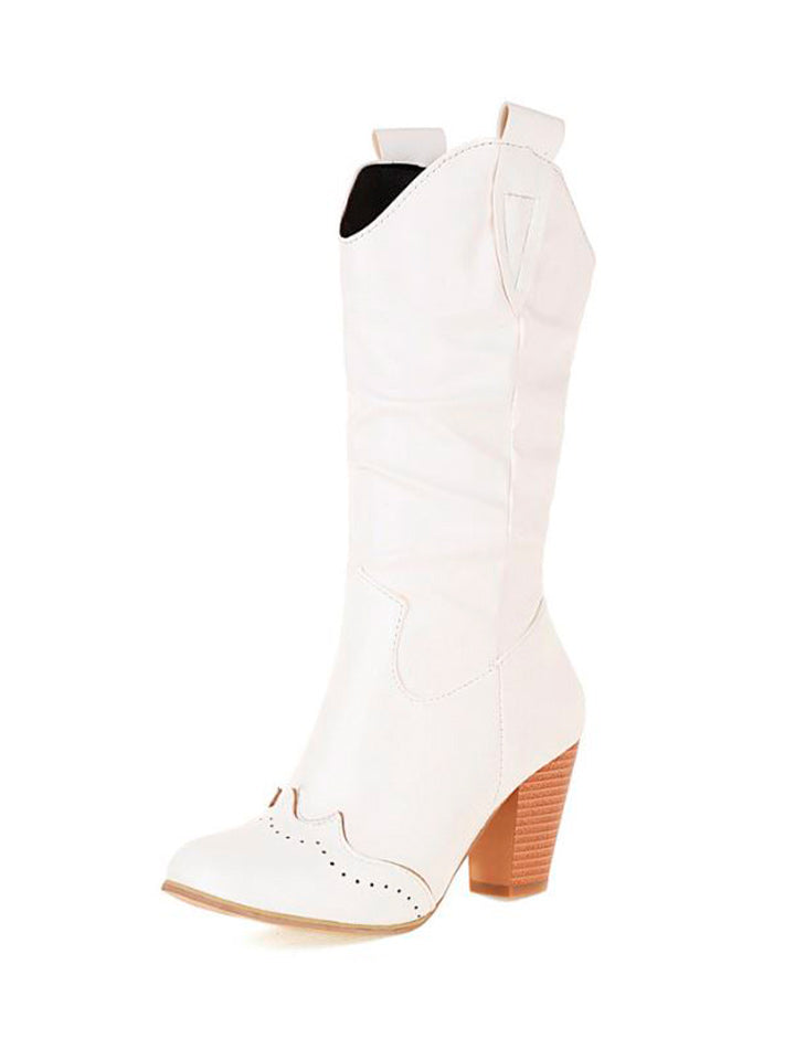 Vegan Leather Heeled Ankle Boots