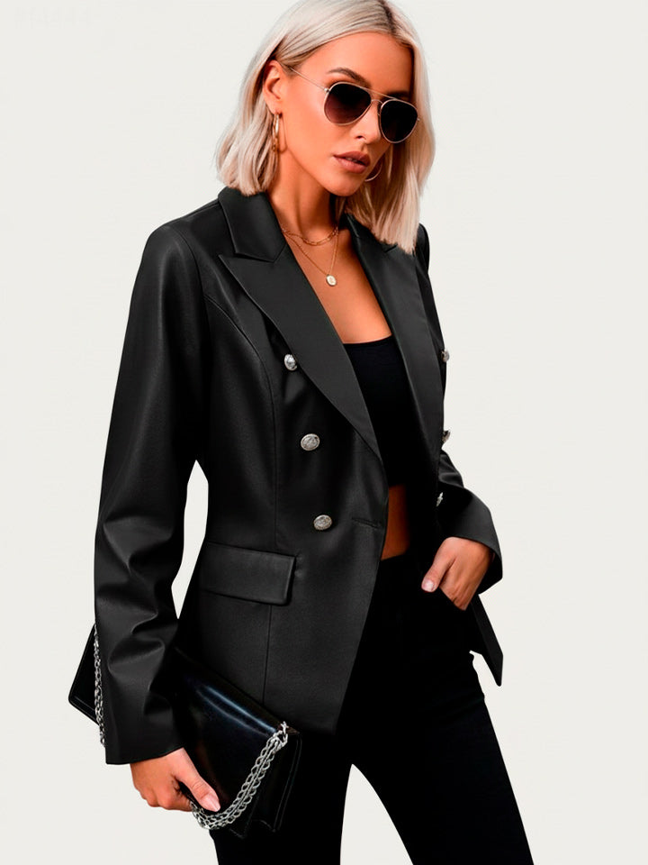 Button-Up Collared Blazer