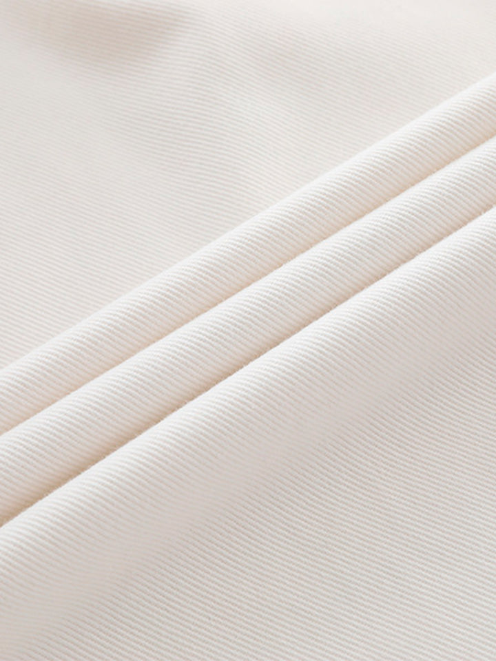 White Denim Loose Fit Casual Trousers