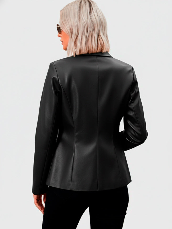 Button-Up Collared Blazer