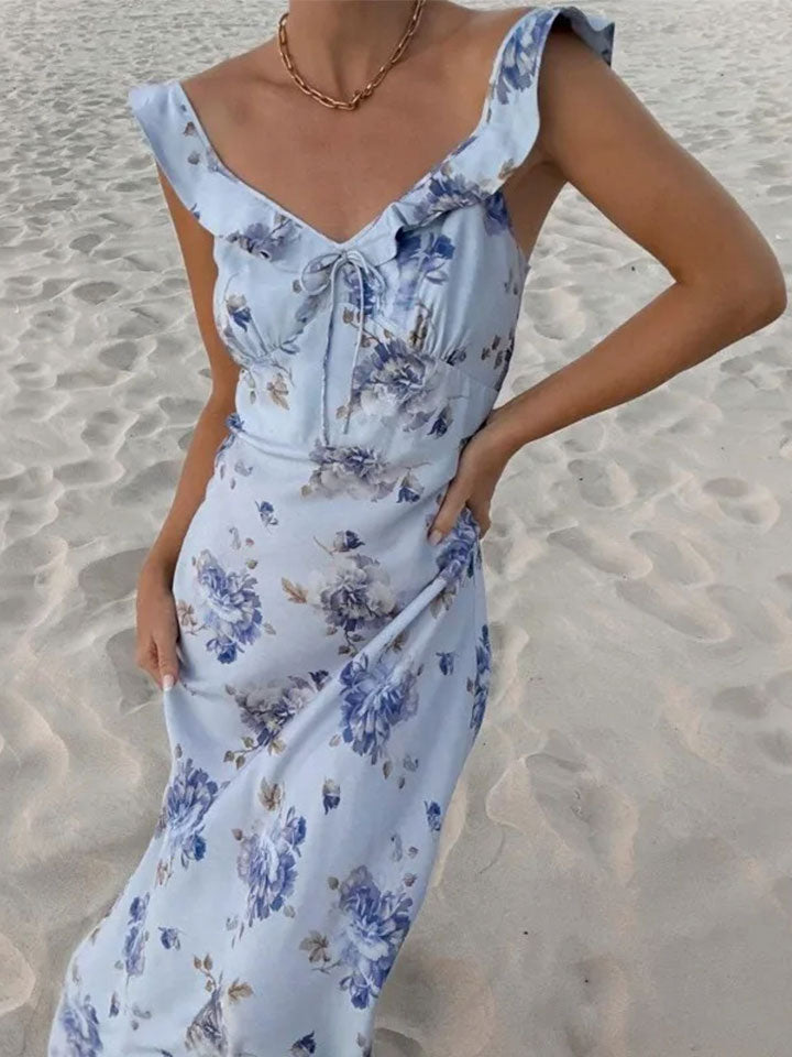 Summer Floral Print Maxi Dress