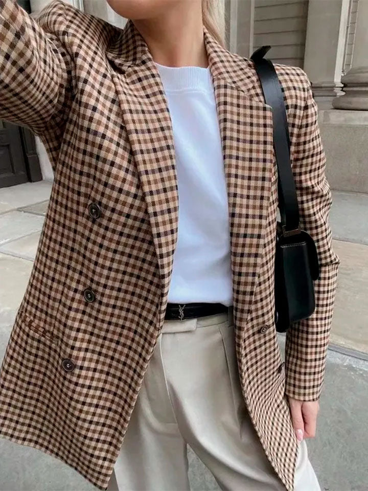 Heritage Plaid Double-Breasted Blazer