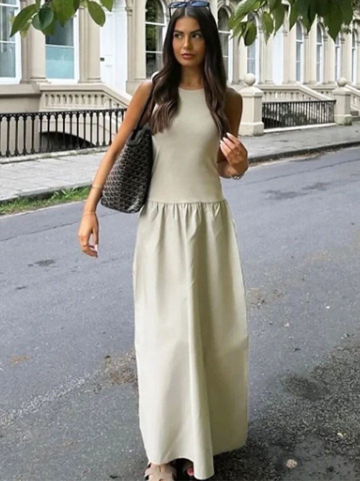 Patchwork Ankle-Length Dress