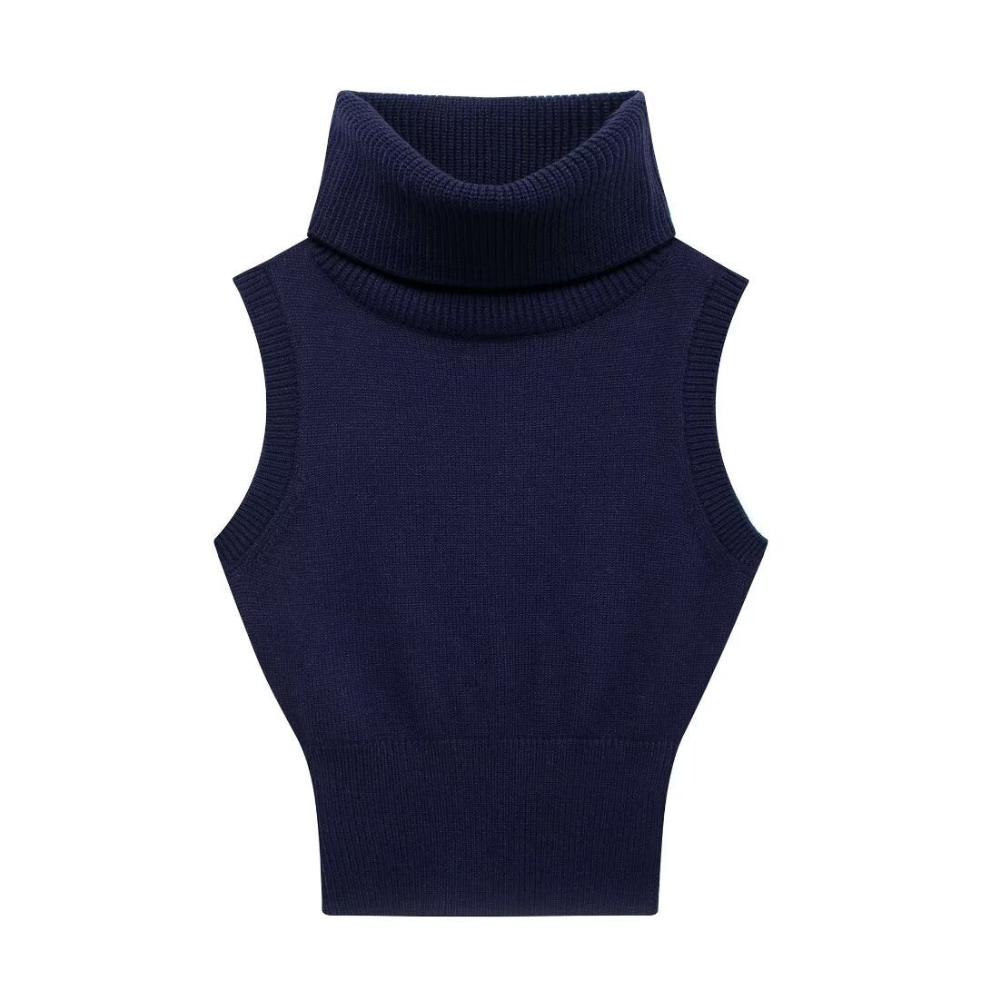 High Neck Knitted Vest