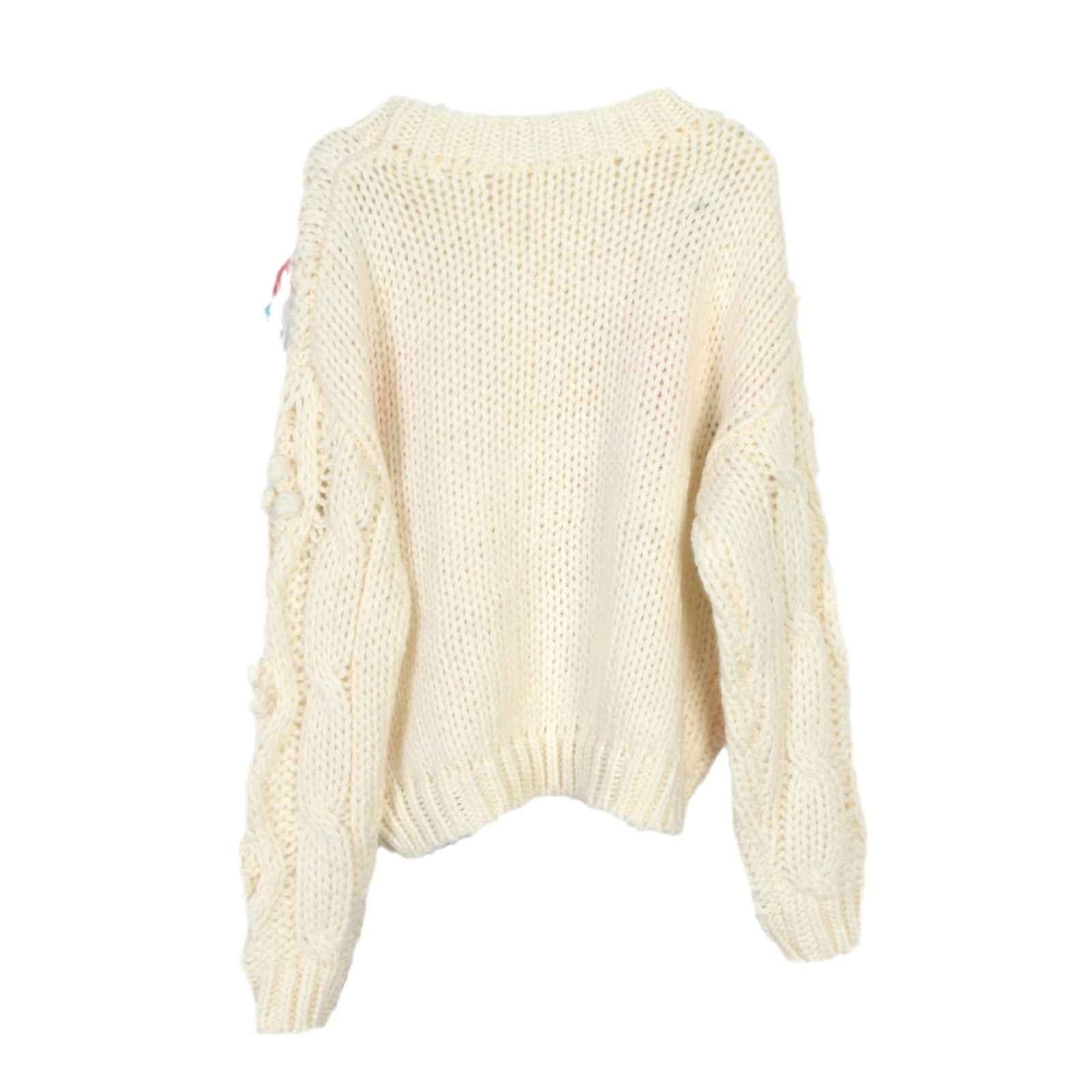 Hand-Knitted Striped Round Neck Sweater