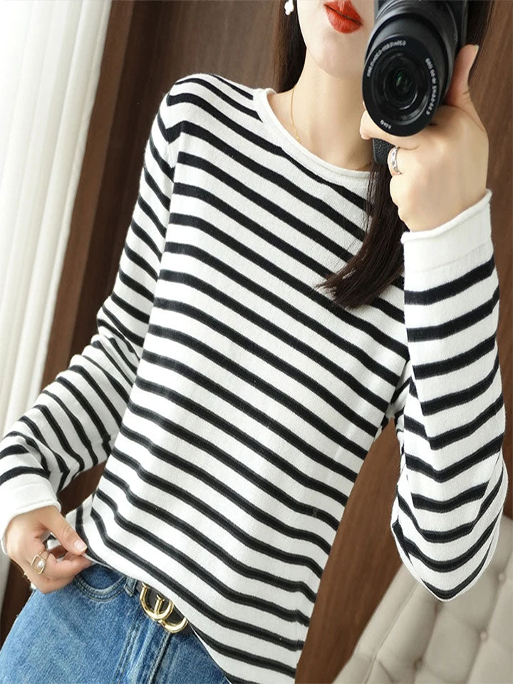 Essential Cotton Striped Pullover