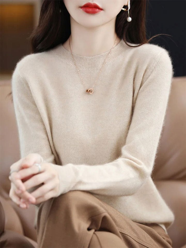 Refined Merino Wool Mock Neck Sweater
