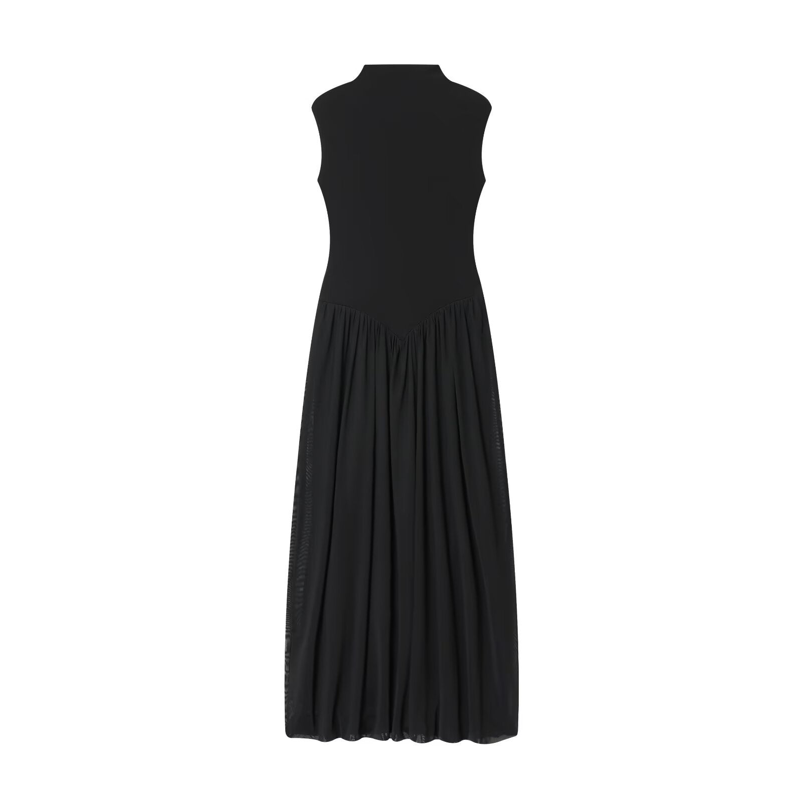 Sleeveless High Neck Maxi Dress