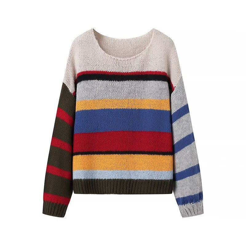 Rainbow Stripe Long Sleeve Sweater