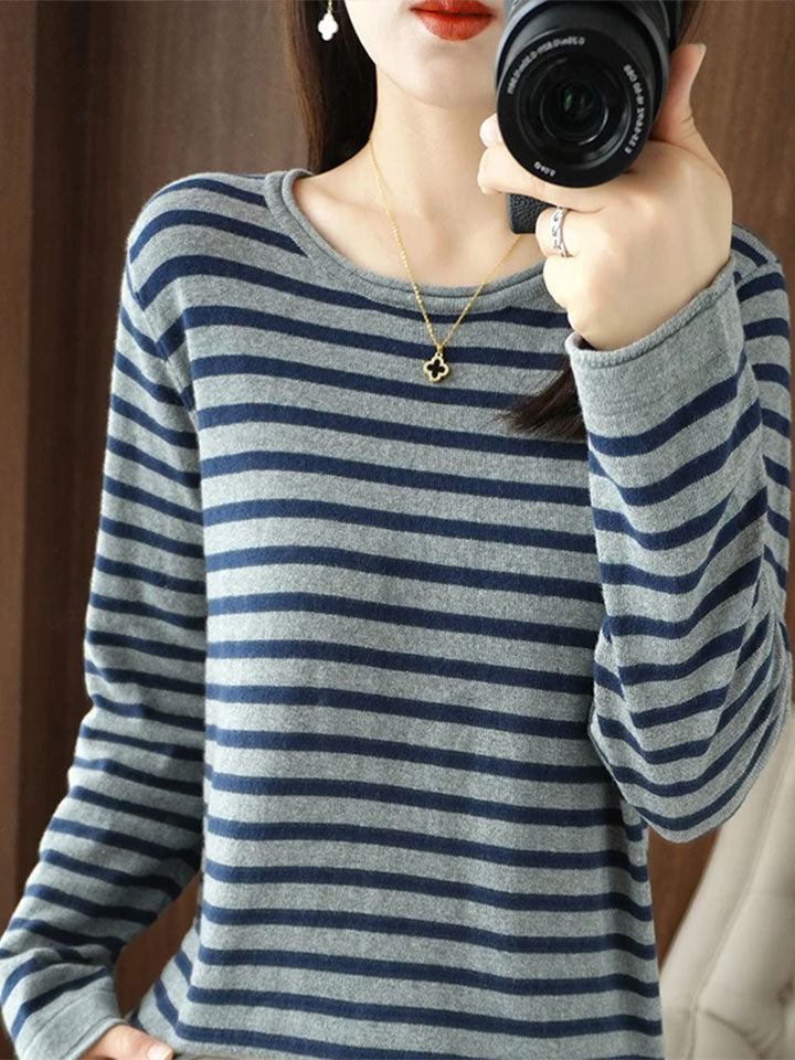 Essential Cotton Striped Pullover