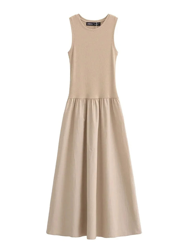 Patchwork Ankle-Length Dress