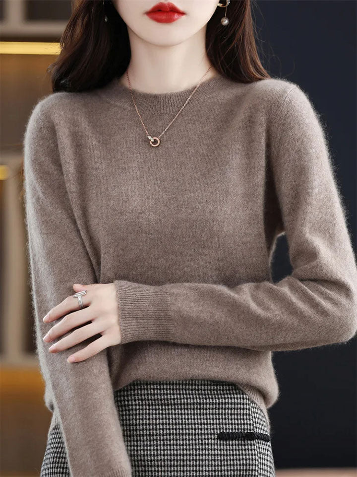 Refined Merino Wool Mock Neck Sweater