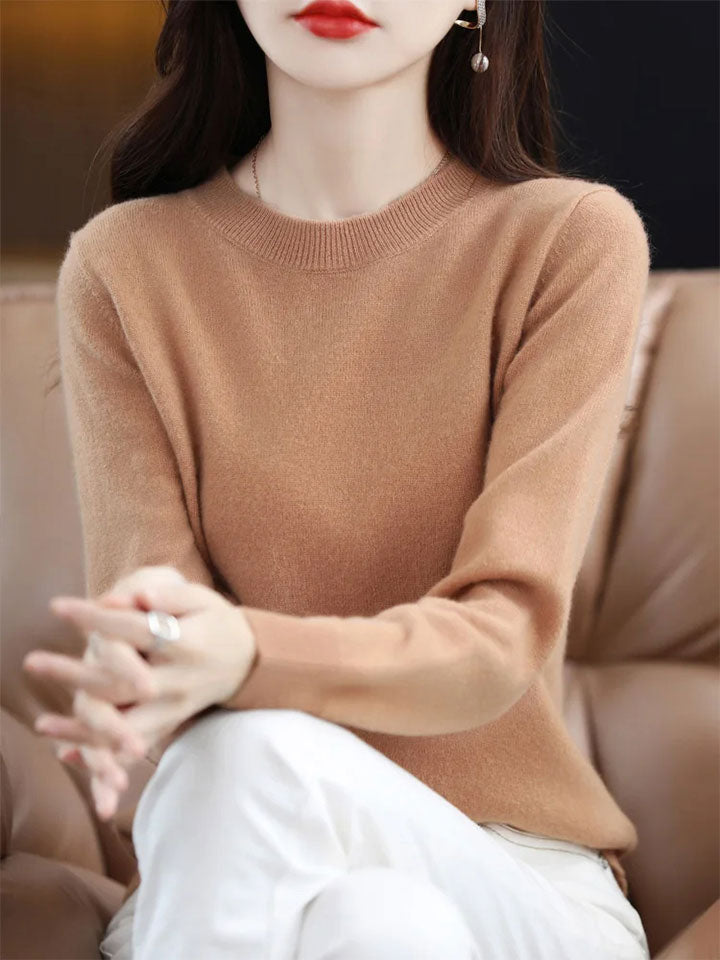 Refined Merino Wool Mock Neck Sweater