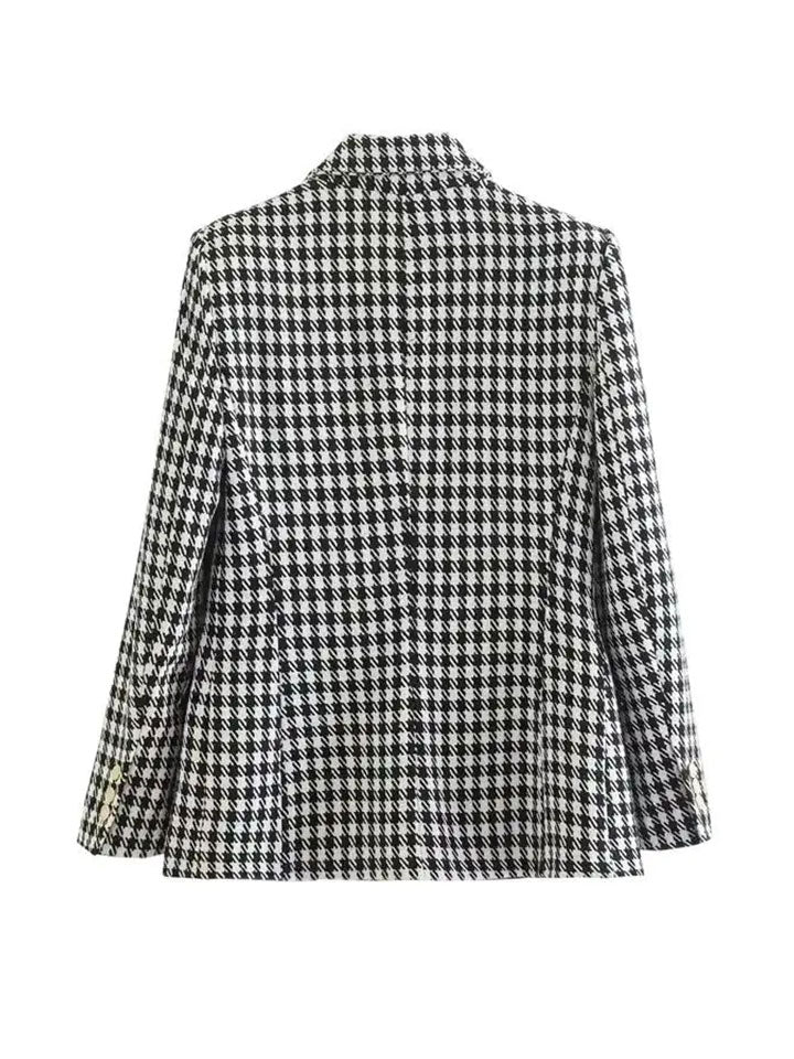 Heritage Houndstooth Double-Breasted Blazer