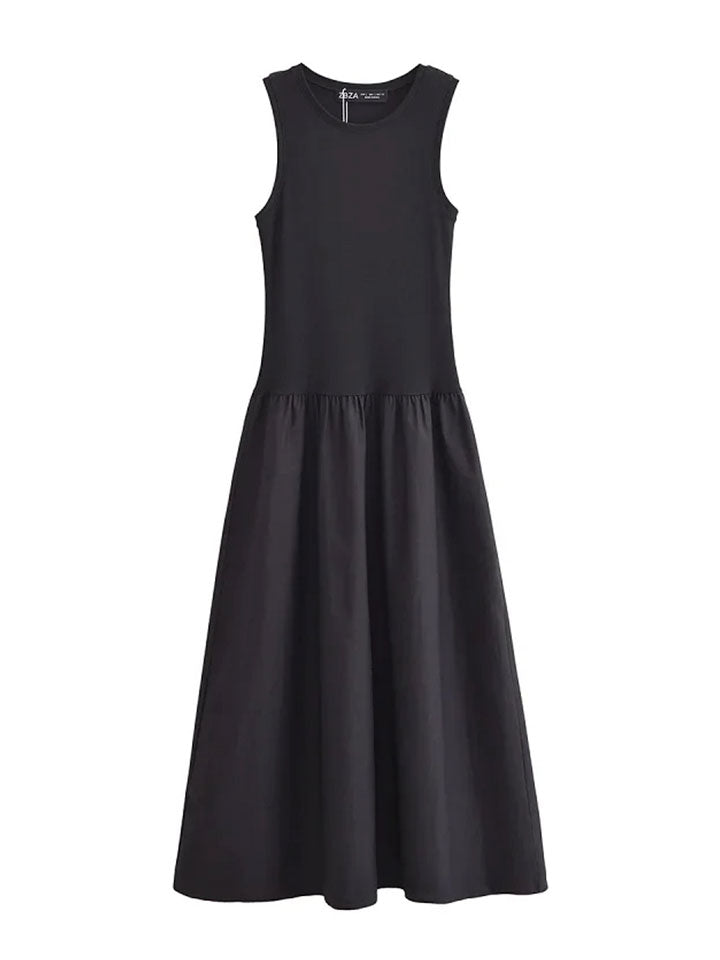 Patchwork Ankle-Length Dress
