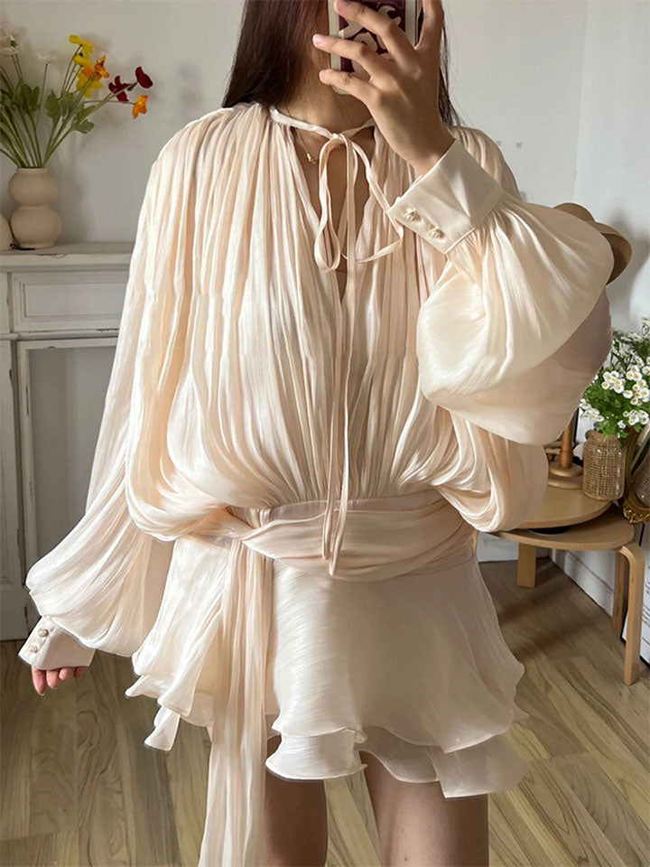 Lace-Up Detail Mini Dress