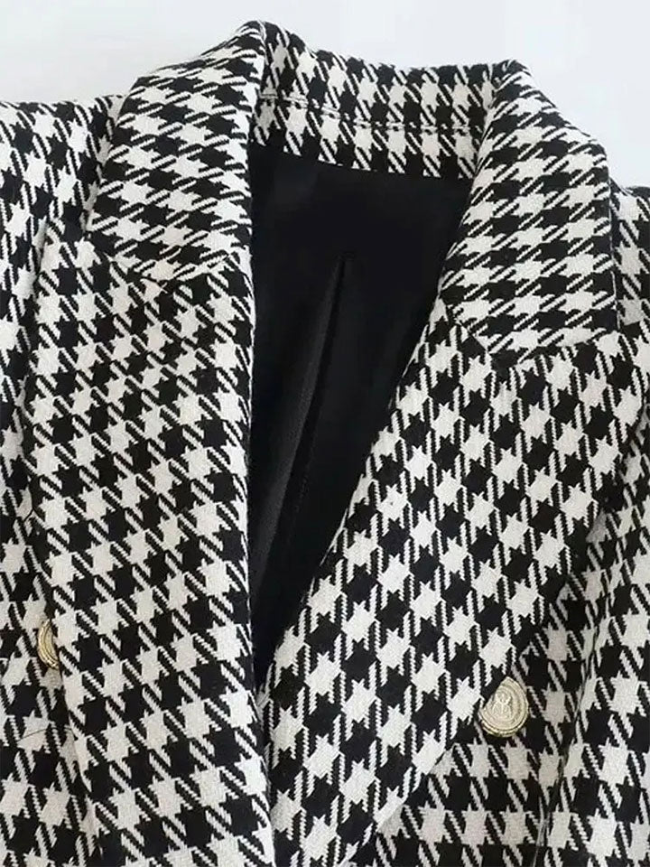 Heritage Houndstooth Double-Breasted Blazer