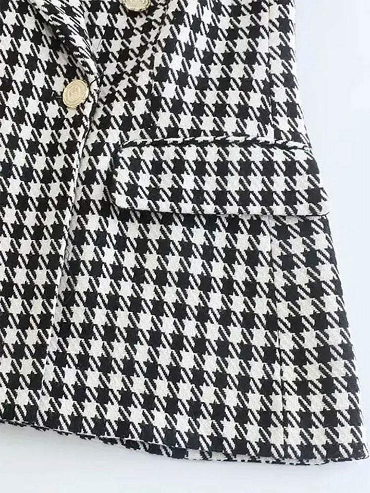 Heritage Houndstooth Double-Breasted Blazer