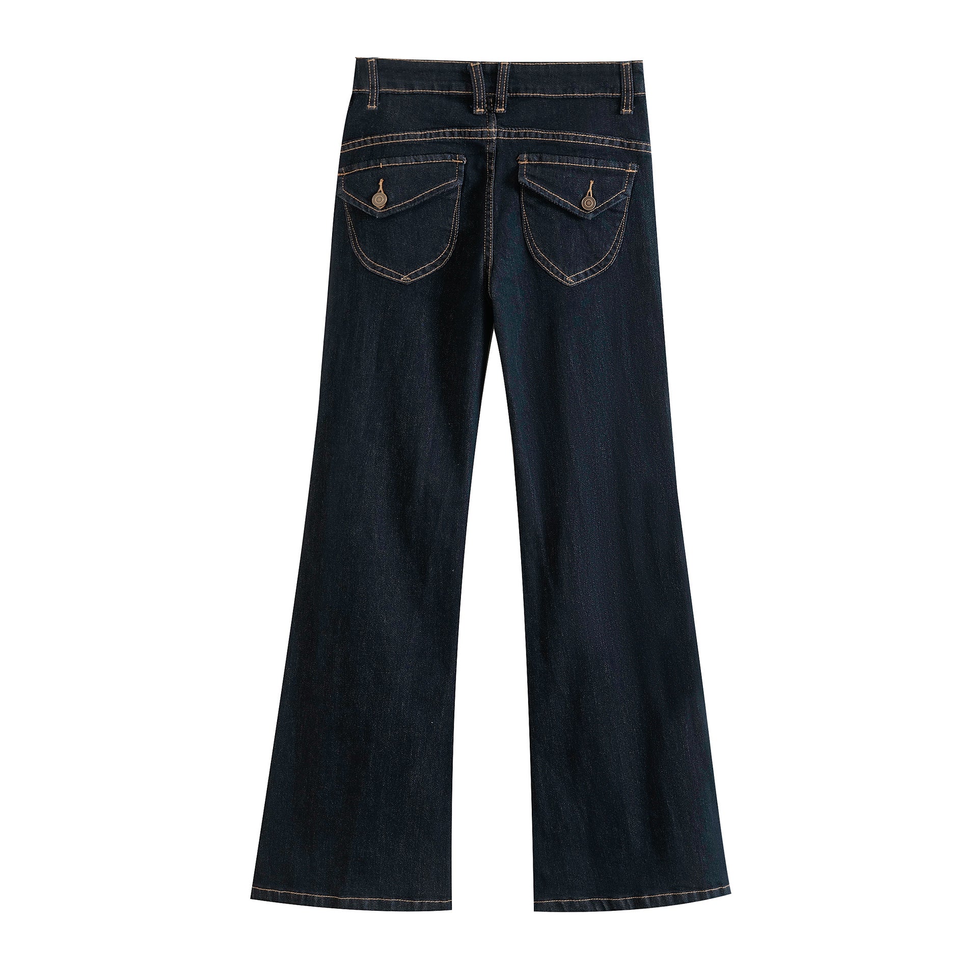 Black Retro Flared Patchwork Jeans