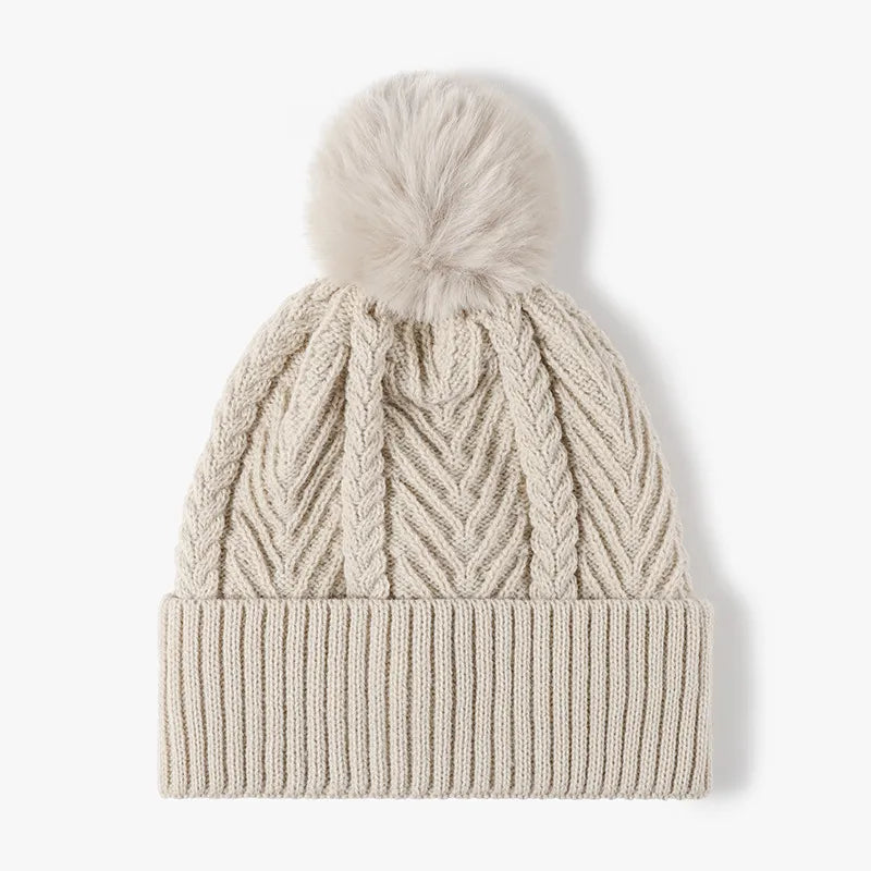 Cable Knit Pompom Hat