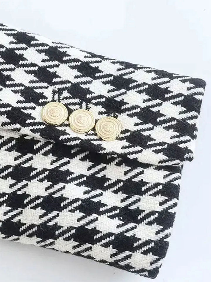 Heritage Houndstooth Double-Breasted Blazer