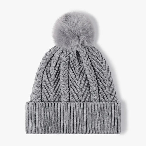 Cable Knit Pompom Hat