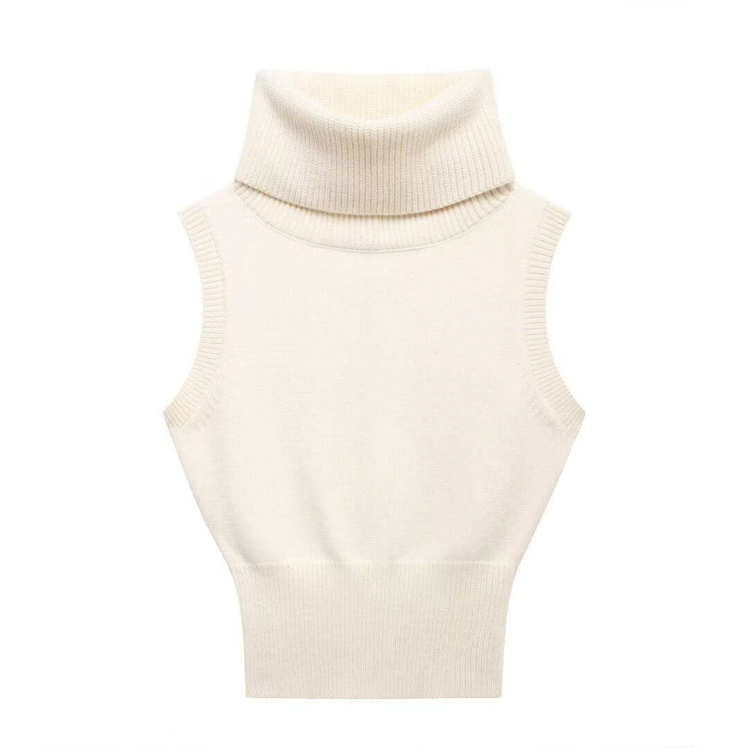 High Neck Knitted Vest