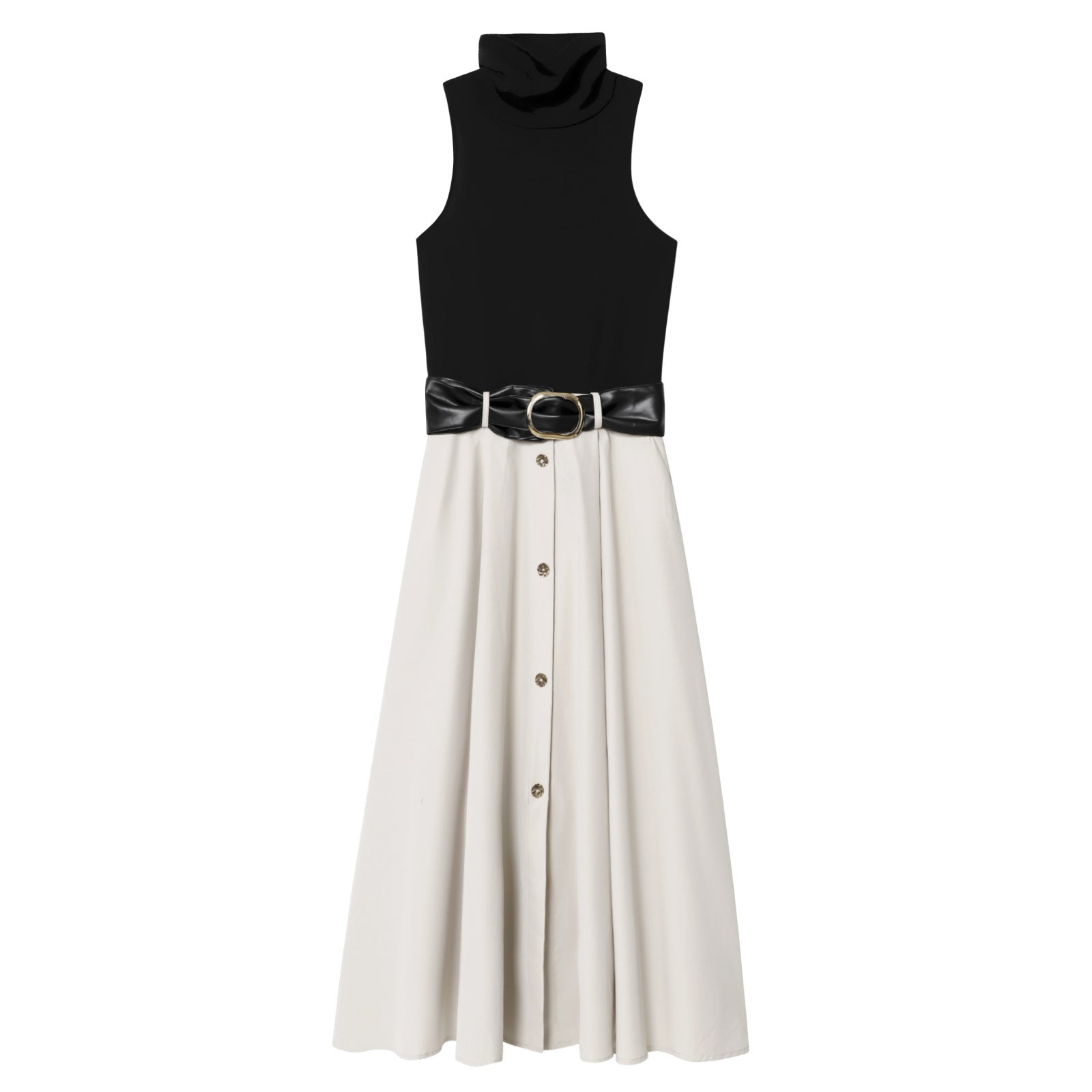 Belted Sleeveless Maxi Dress