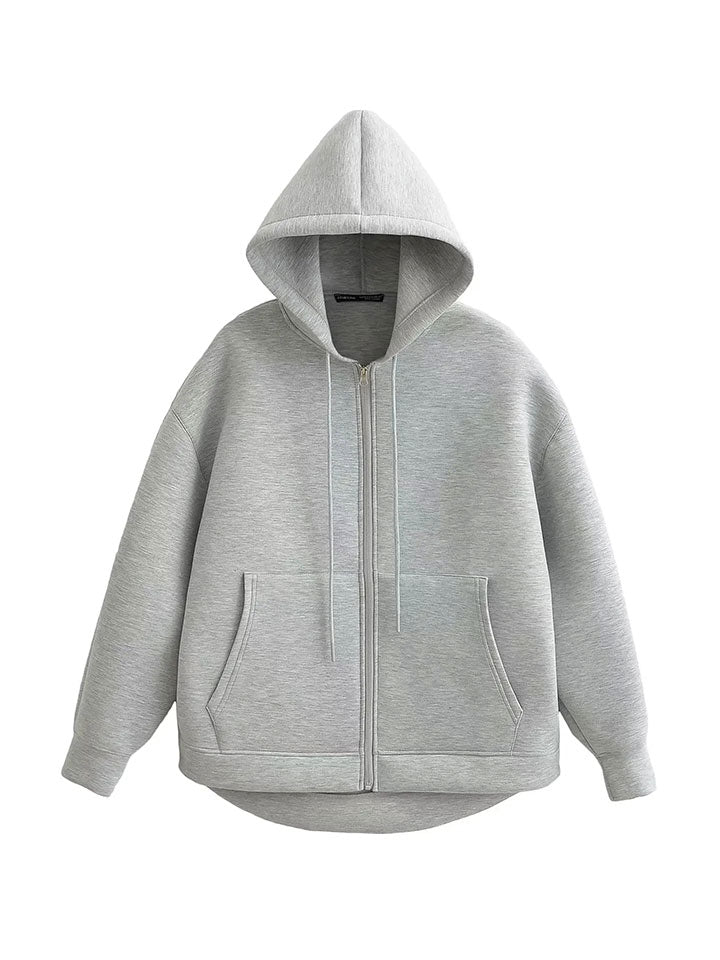 Contemporary Grey Hooded Jacket